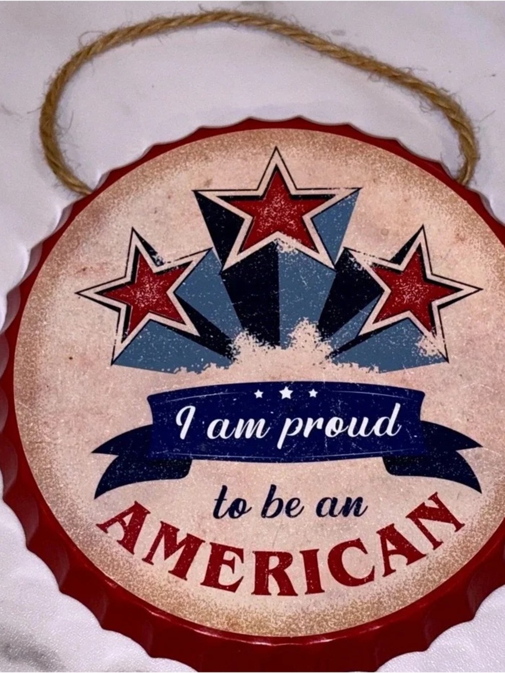 Patriotic 'I Am Proud to Be an American' Wall Sign